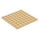 LEGO lapos elem 8x8, sárgásbarna (41539)